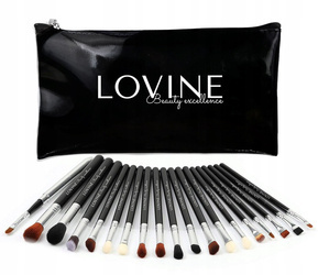 Zestaw pędzli do makijażu oczu Lovine 19 sztuk + eleganckie etui